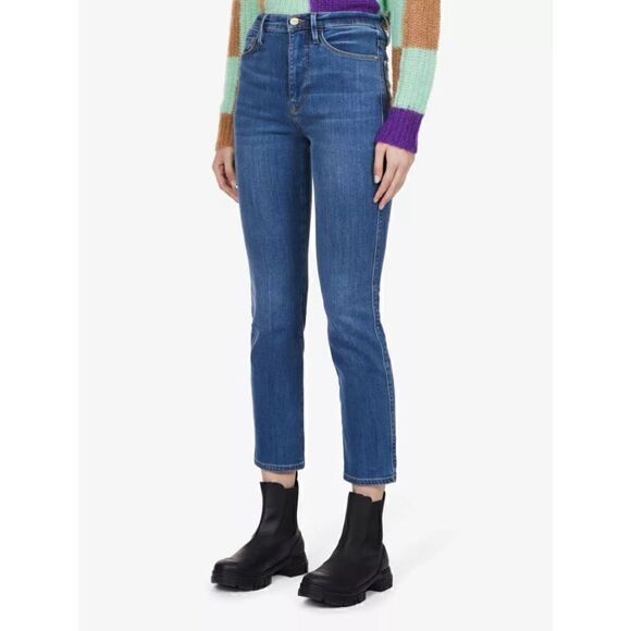 FRAME Le Sylvie straight-leg high-rise stretch-denim jeans - Picture 4 of 11